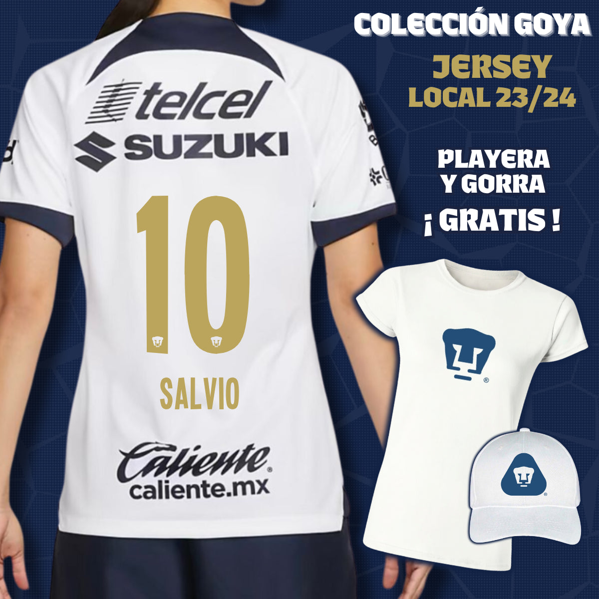 10 Eduardo Salvio - Colección Goya Mujer - Jersey Local + Playera y Gorra de Regalo