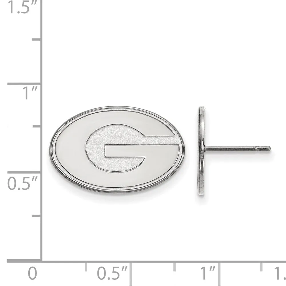 10k White Gold University of Georgia Small Initial G Post Earrings