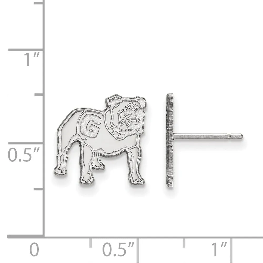 10k White Gold University of Georgia Small Mascot Post Earrings