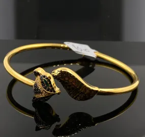 22K Solid Gold Bangle With Fox Open Cuff Style B7344