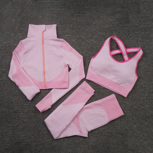 2/3PCS Seamless Women gym Yoga Set Workout Sportswear