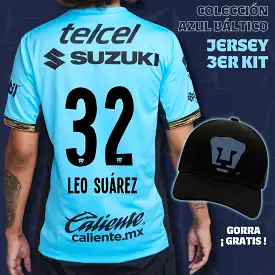 32 Leonardo Suárez - Colección Azul Báltico - Jersey Tercer Kit + Gorra de Regalo