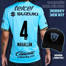 4 Lisandro Magallán - Colección Azul Báltico - Jersey Tercer Kit + Gorra de Regalo