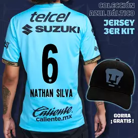 6 Nathanael Da Silva - Colección Azul Báltico - Jersey Tercer Kit + Gorra de Regalo