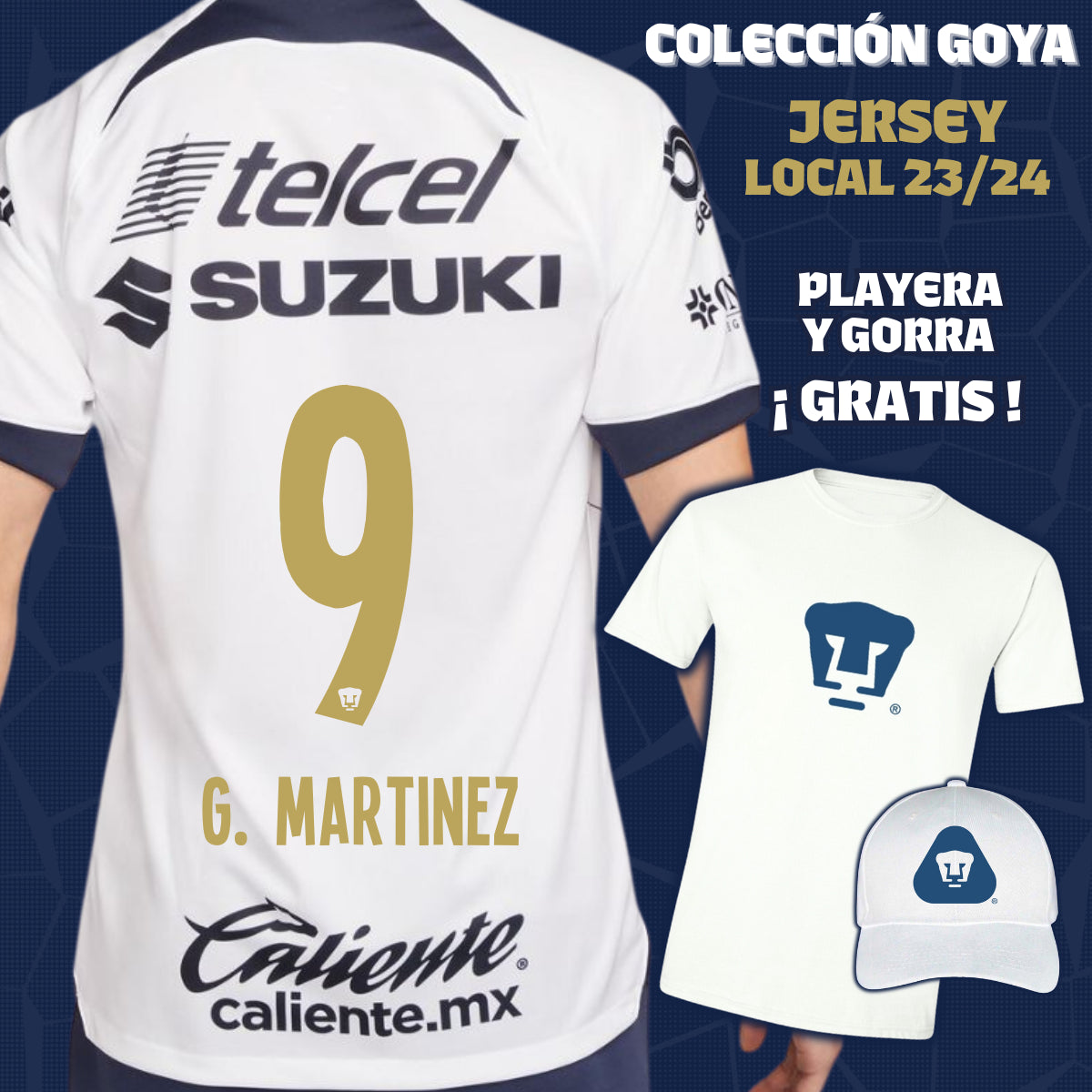 9 Guillermo Martínez - Colección Goya Hombre - Jersey Local + Playera y Gorra de Regalo