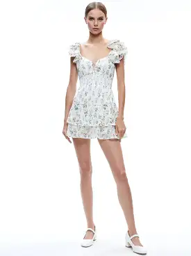 Alice + Olivia - Hartford Smocked Mini Dress - Georgia Floral