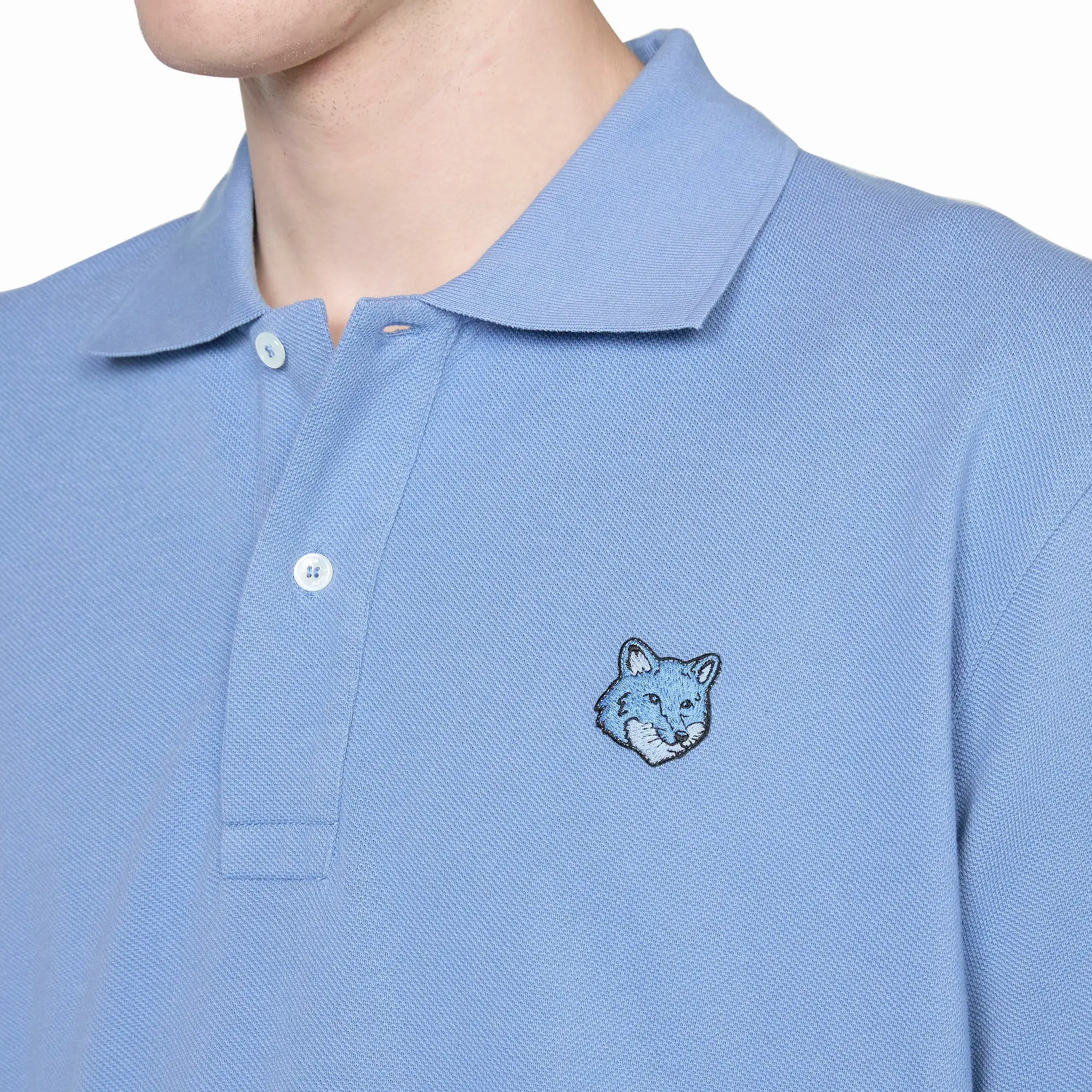 Bold Fox Head Patch Comfort Polo Hampton Blue