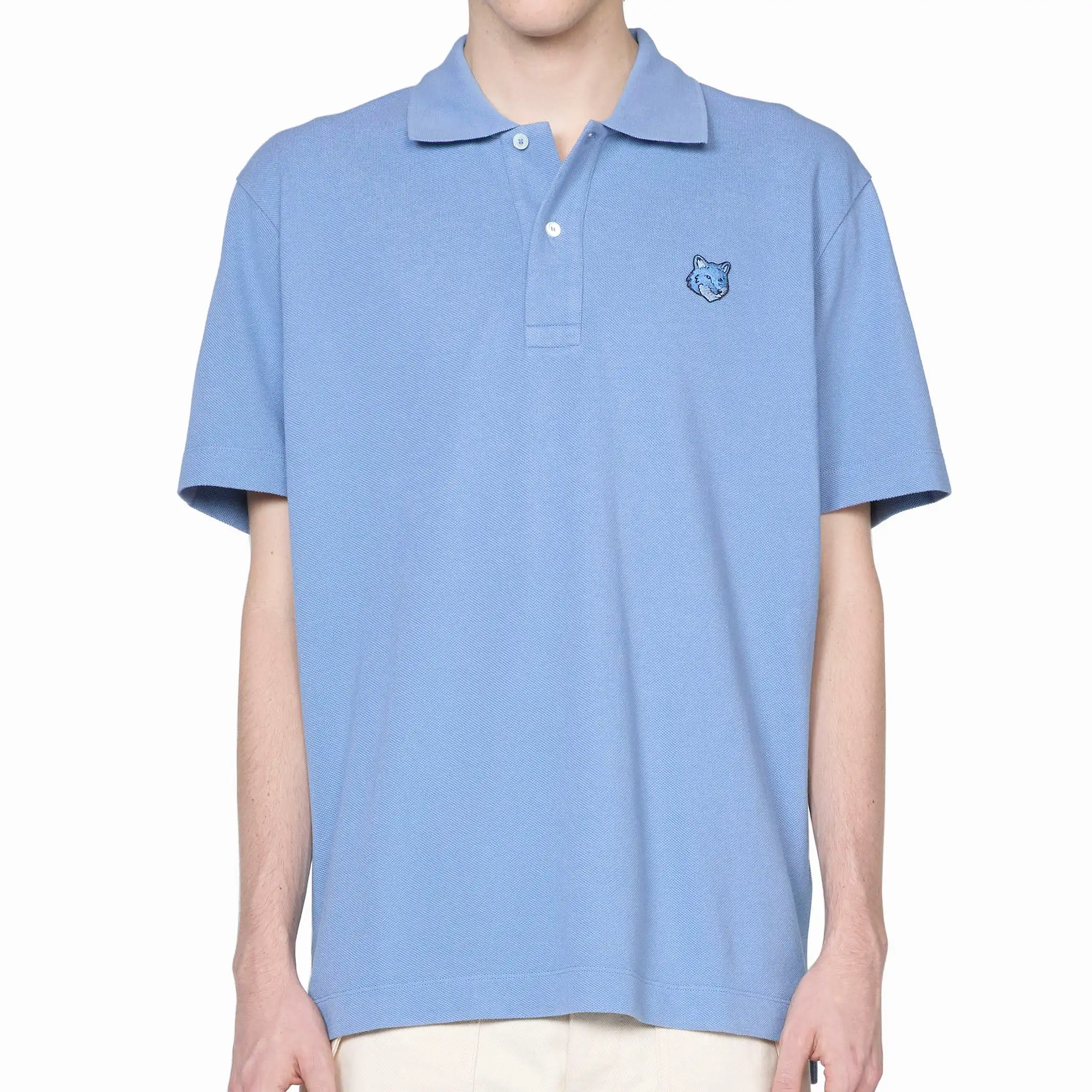 Bold Fox Head Patch Comfort Polo Hampton Blue