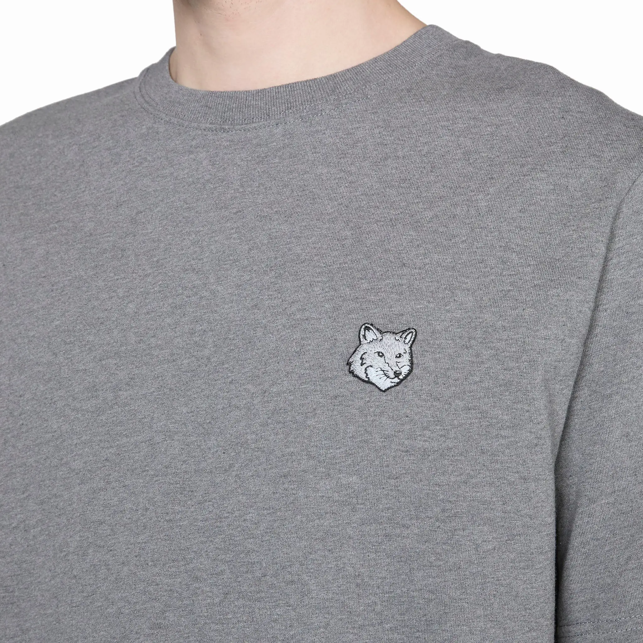 Bold Fox Head Patch Comfort T-Shirt Medium Grey Melange