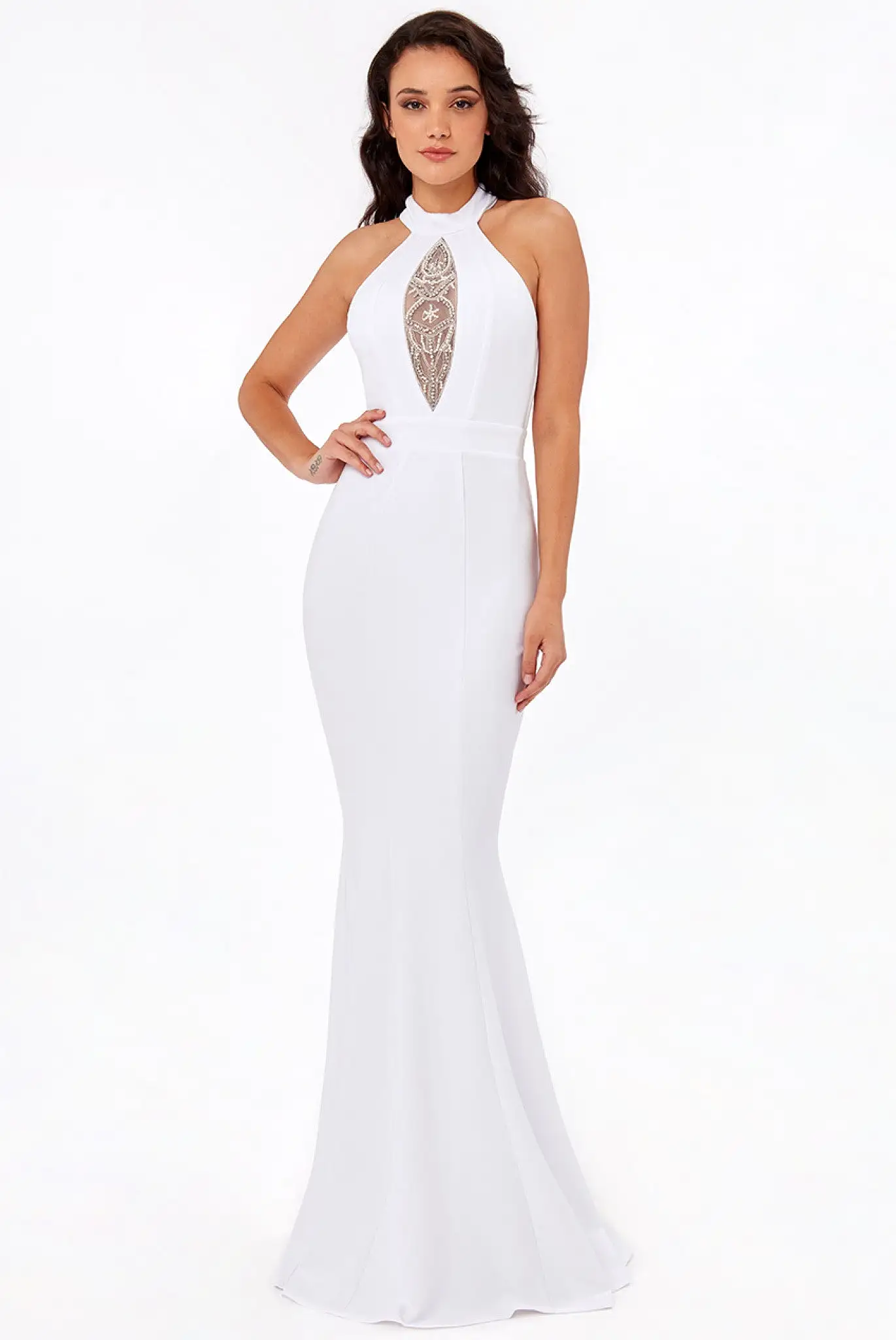 City Goddess Embellished Maxi Wedding Dress