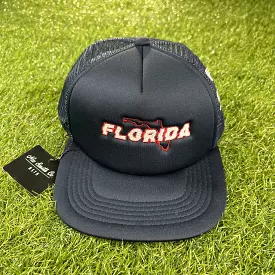 Florida Map Mesh Trucker Hat (Navy/Red/Wte)