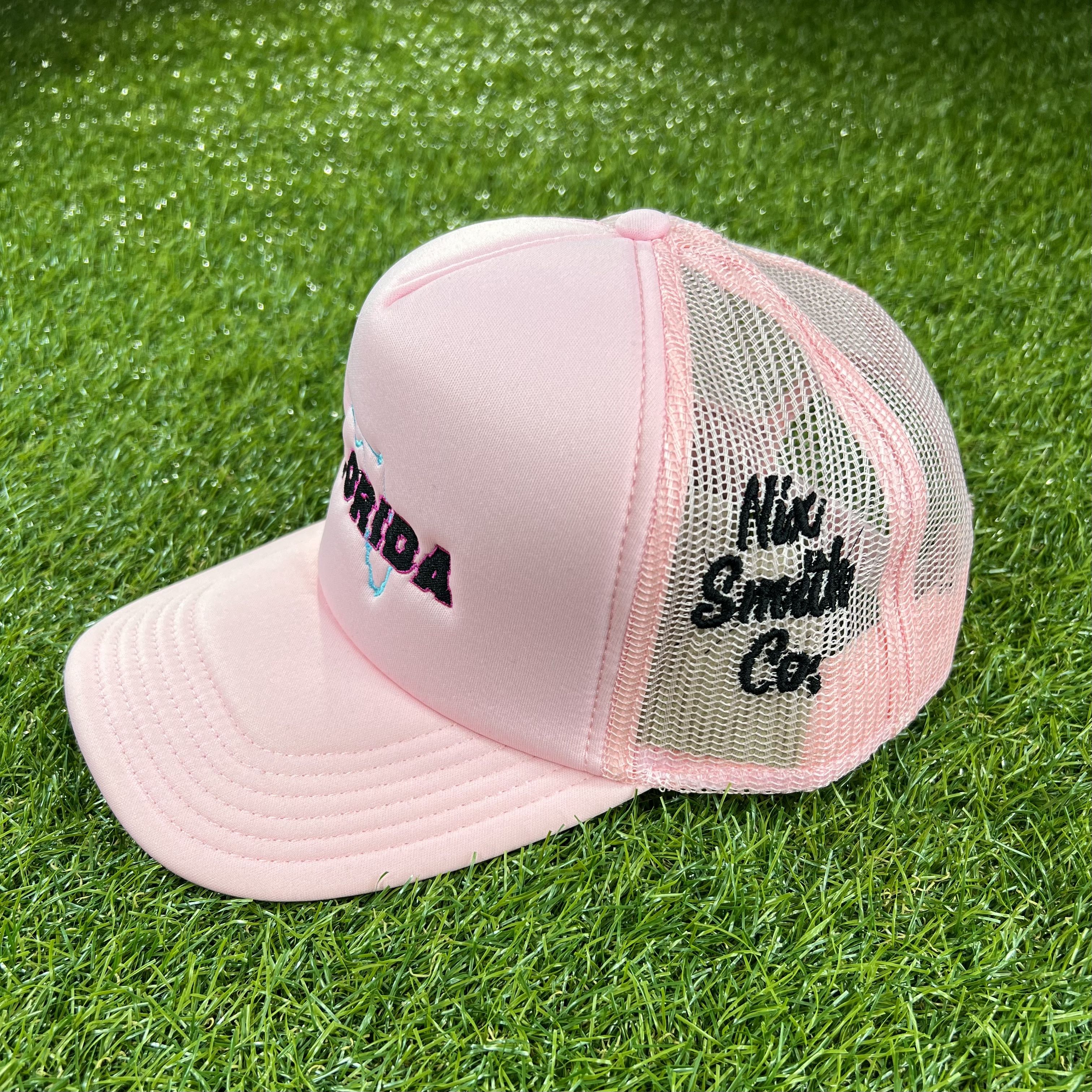 Florida Map Mesh Trucker Hat (Pink/Black)