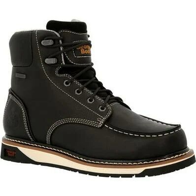 Georgia Men's AMP LT Wedge Waterproof Moc Toe Work Boot in Black