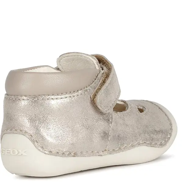 Geox Infants first Shoes Silver Pre Walkers Crawlers Leather