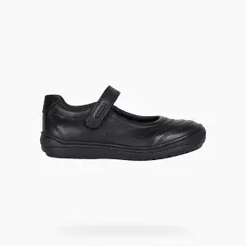 Girls Geox School Shoes Black Strap Hadriel