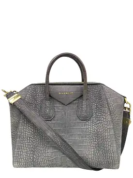 Givenchy Antigona Medium Crocodile Embossed Satchel Bag