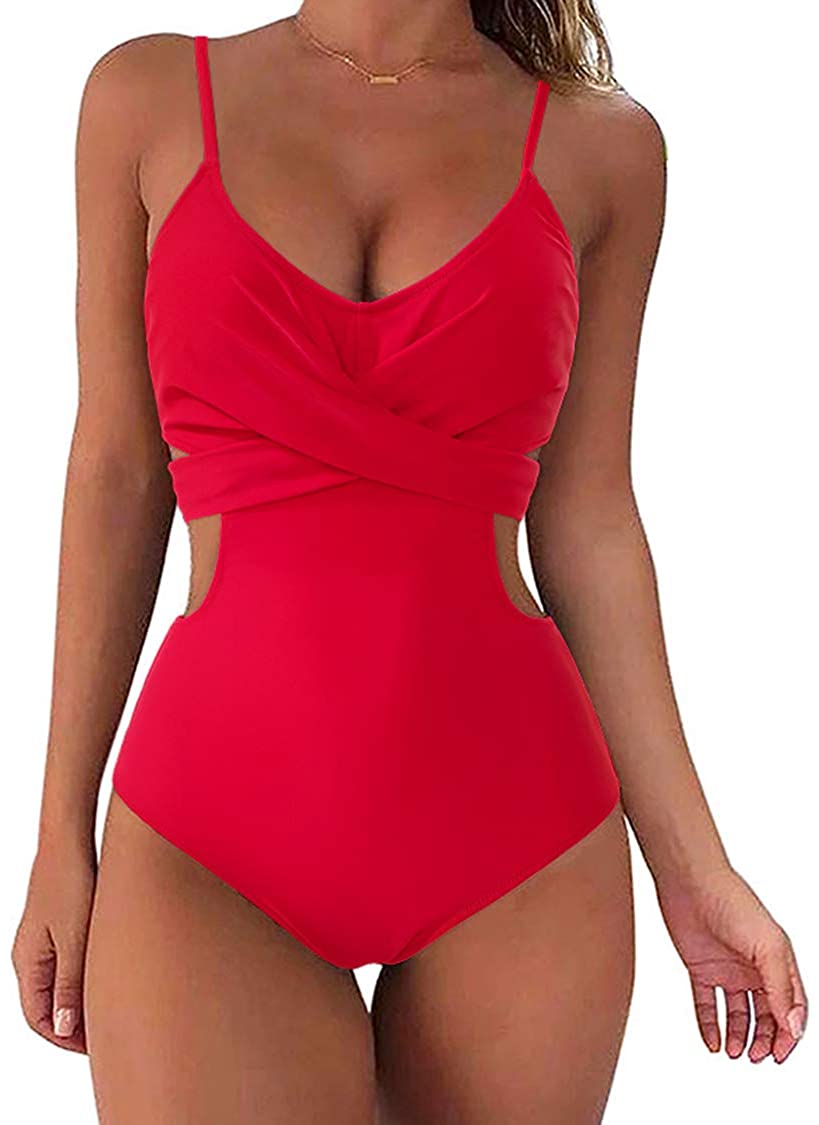 Haute Edition Women's Tankini Monokini Swimsuit with Side Cutouts