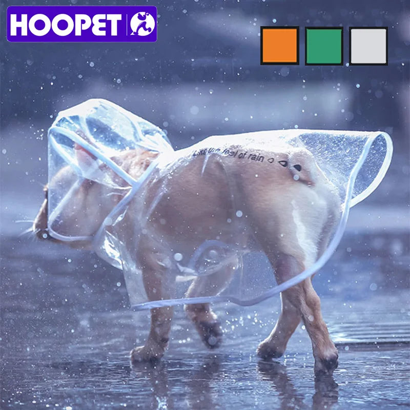 HOOPET Pet Raincoat Dog Raincoat Pet Clothes Transparent Raincoat Light Clothes Waterproof Small Dog Raincoat  with hood