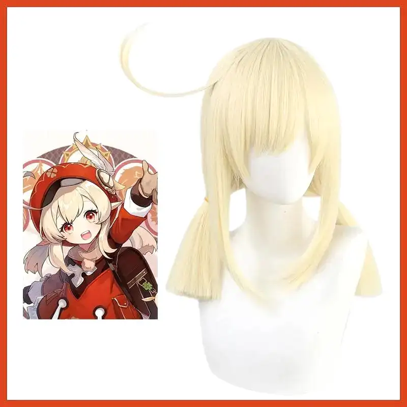 Klee Pale Blonde Straight Twin Ponytails Cosplay Wig MK15323