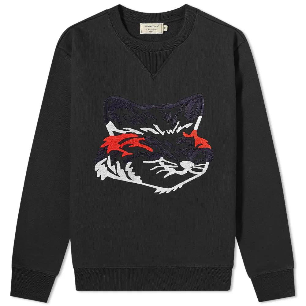 Maison Kitsuné Big Fox Embroidery Regular Crew SweatBlack