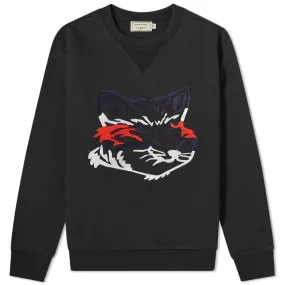 Maison Kitsuné Big Fox Embroidery Regular Crew SweatBlack