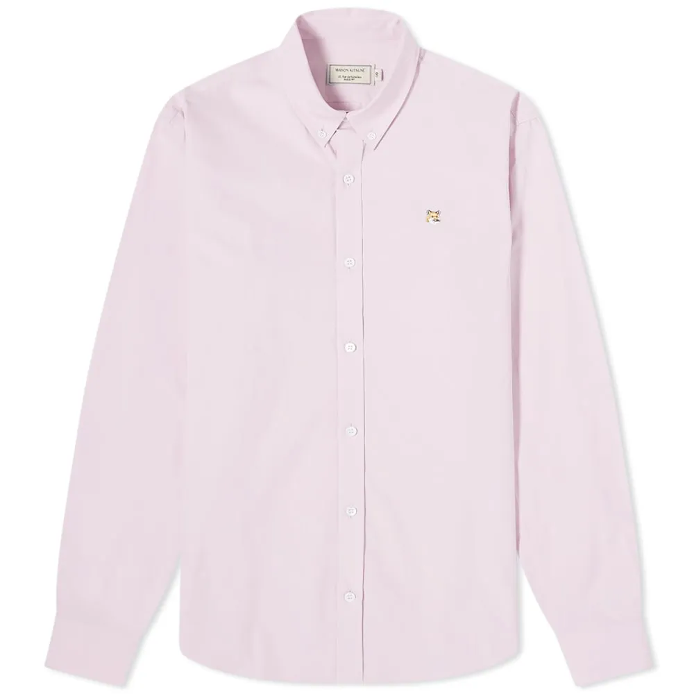 Maison Kitsuné Fox Head Embroidery Classic ShirtPink