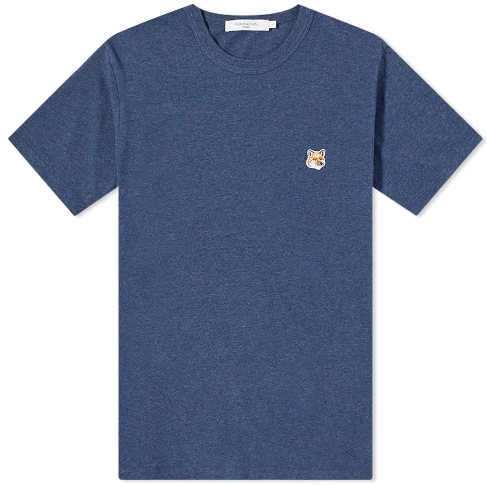 Maison Kitsuné Fox Head Patch T-ShirtNavy Melange