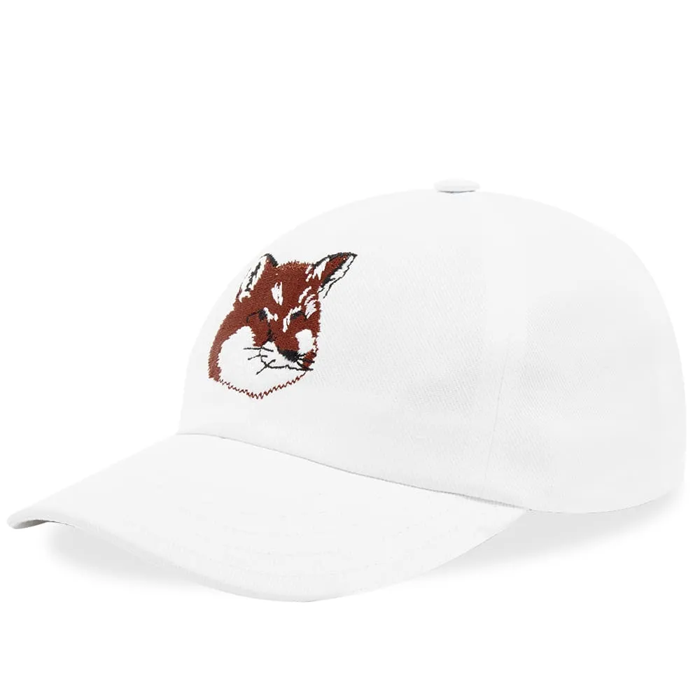 Maison Kitsuné Large Fox Head Embroidery 6 Panel CapWhite