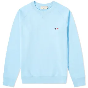 Maison Kitsuné Tricolor Fox Patch Crew SweatLight Blue