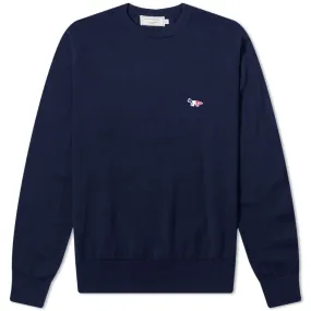 Maison Kitsuné Tricolour Fox Crew KnitNavy