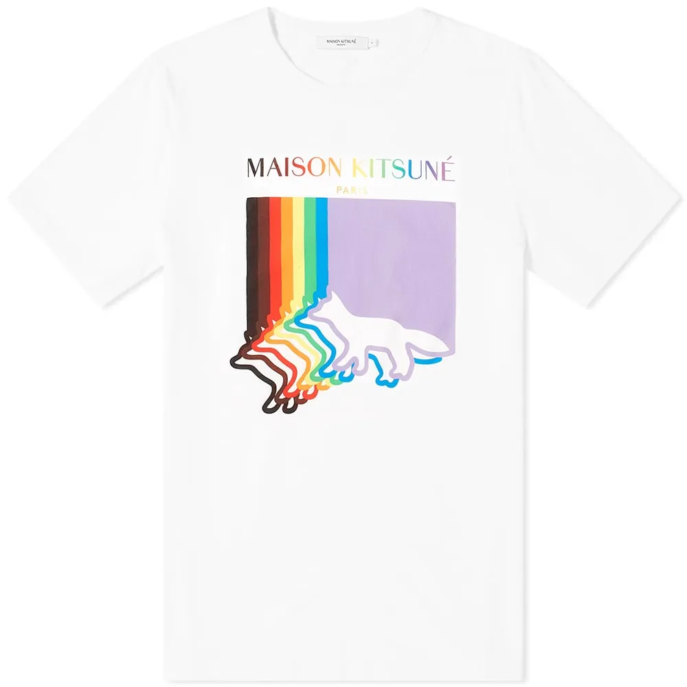 Maison Kitsuné x Trevor Project Fox Flag Classic T-ShirtWhite