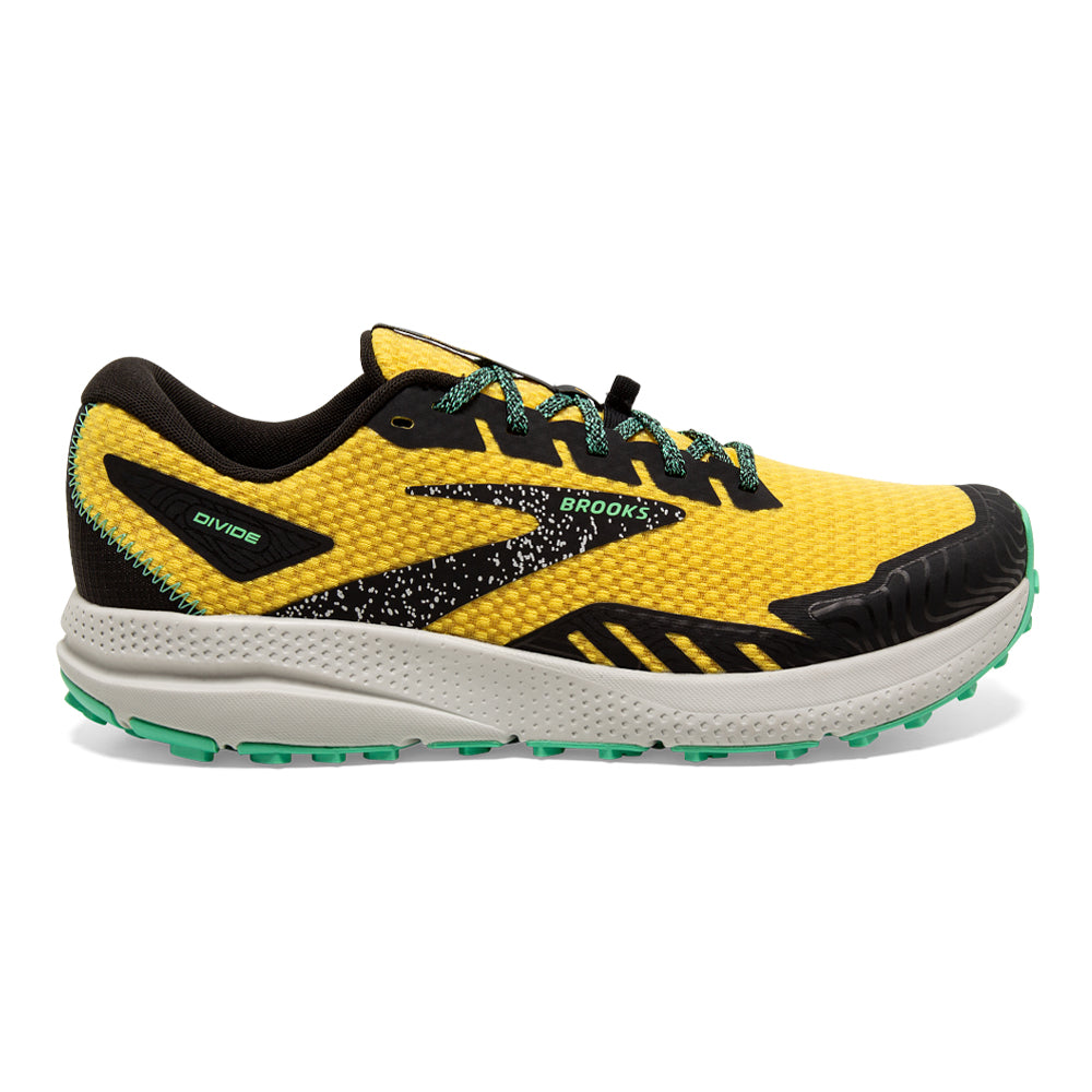 Men's Brooks Divide 4, Lemon Chrome/Black/Spring Bud, 10.5 D Medium