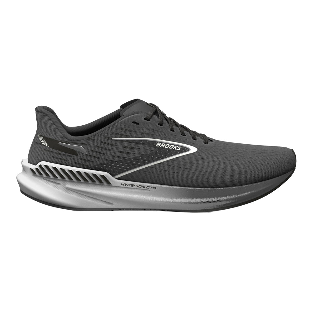 Men's Brooks Hyperion GTS, Gunmetal/Black/White, 15 D Medium