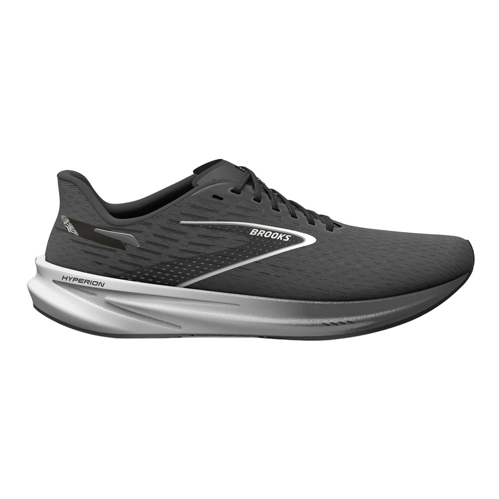 Men's Brooks Hyperion, Gunmetal/Black/White, 8 D Medium