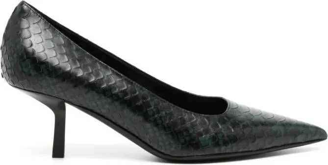 Michael Kors Collection Frankie Runway 60mm snakeskin-effect pumps Green