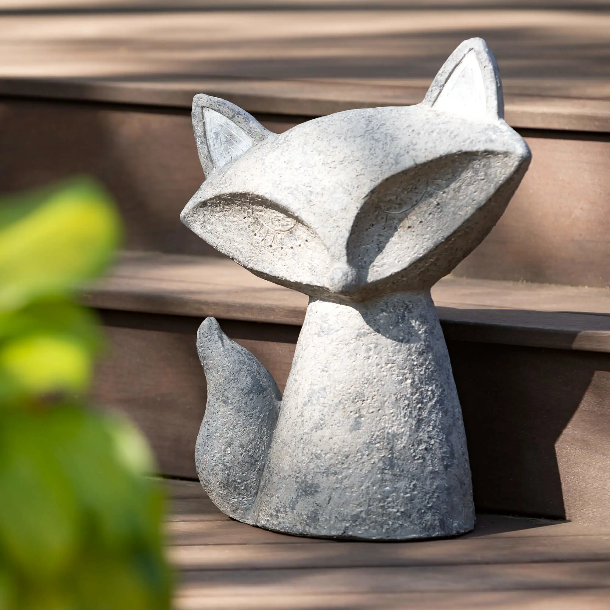 Modern Gray Fox Garden Statue