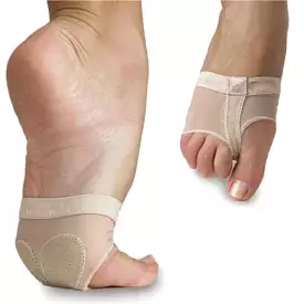 Sansha Light Tan Foot Thong In Mesh