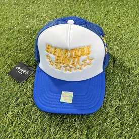 SignatureShot Trucker Hat (Blu/Wte/Gold)