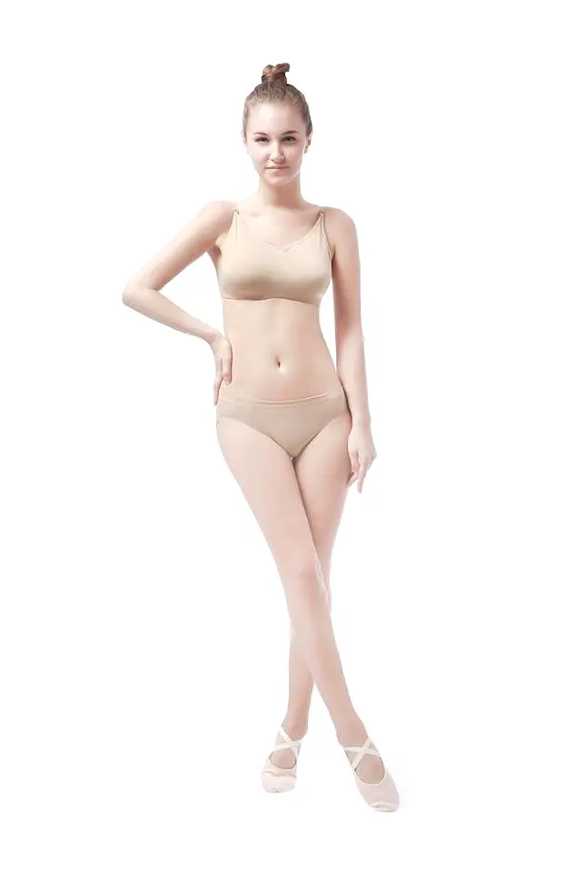 The Mahalia by NeauxLa Dancewear Nude Dance Bra with clear back strap