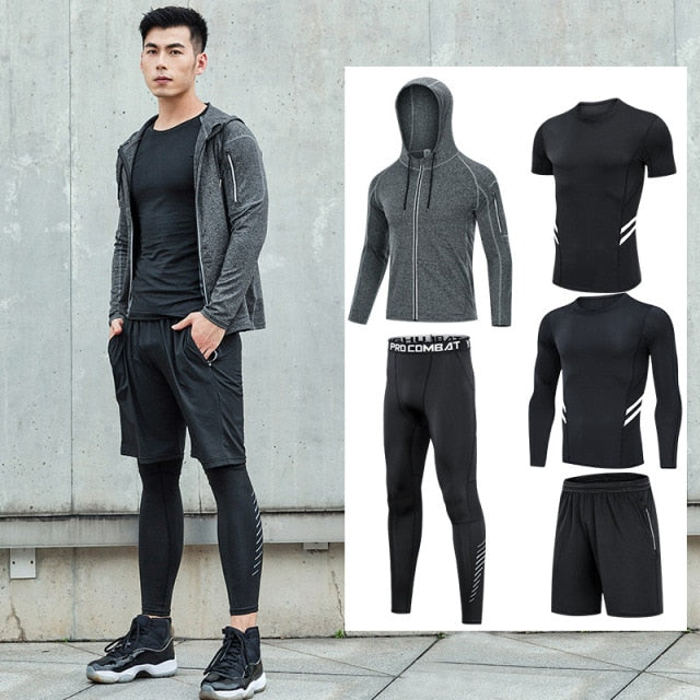 Tracksuit Compression Sportswear for Gym Fitness Workout 5pcs / Set