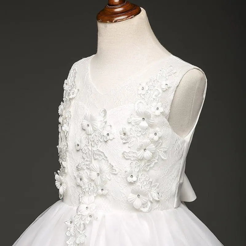 White Baptism Wedding Dress For Girls