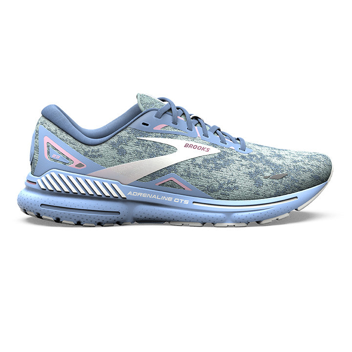 Women's Brooks Adrenaline GTS 23, Blue/Open Air/Pink, 11.5 B Medium