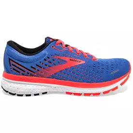 Women's Brooks Ghost 13, Blue/Coral/White, 9.5 B Medium