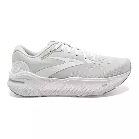 Women's Brooks Ghost Max, White/Oyster/Metallic Silver, 8.5 D Wide