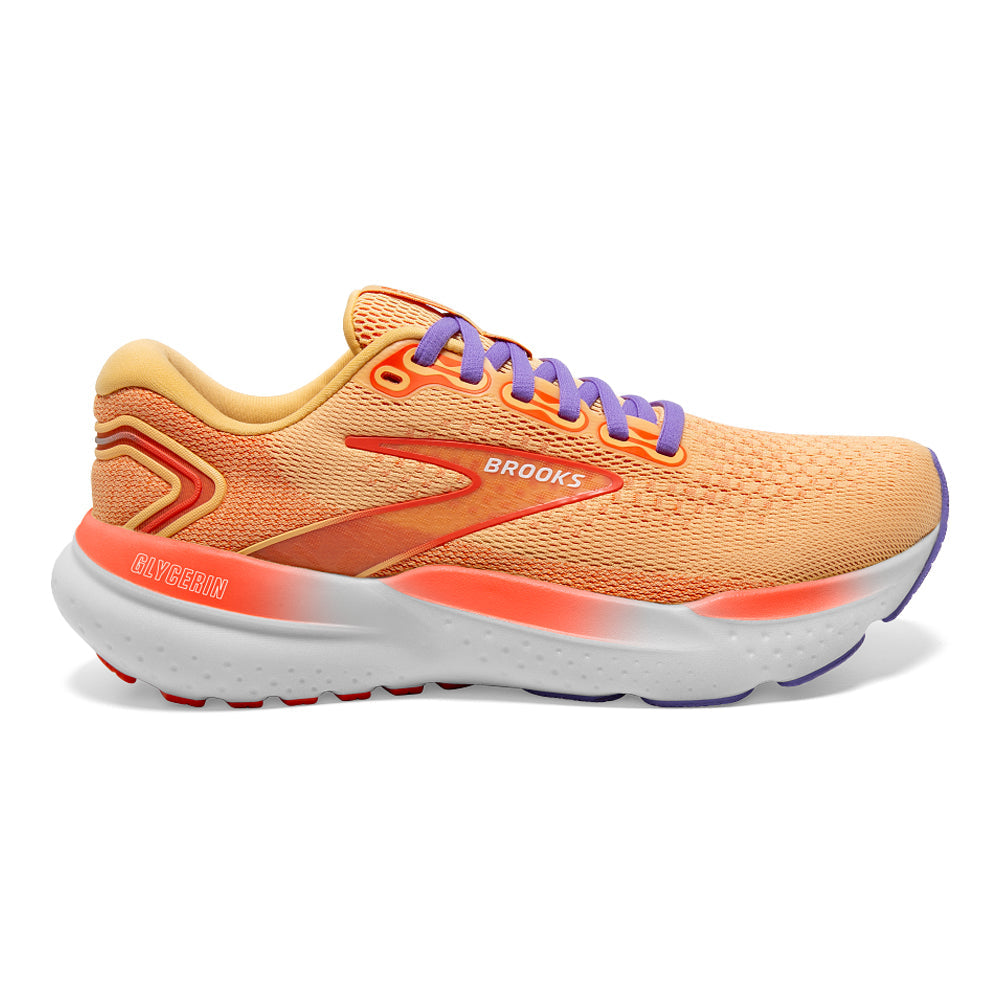 Women's Brooks Glycerin 21, Sunburst/Nasturtium/Purple, 9 B Medium