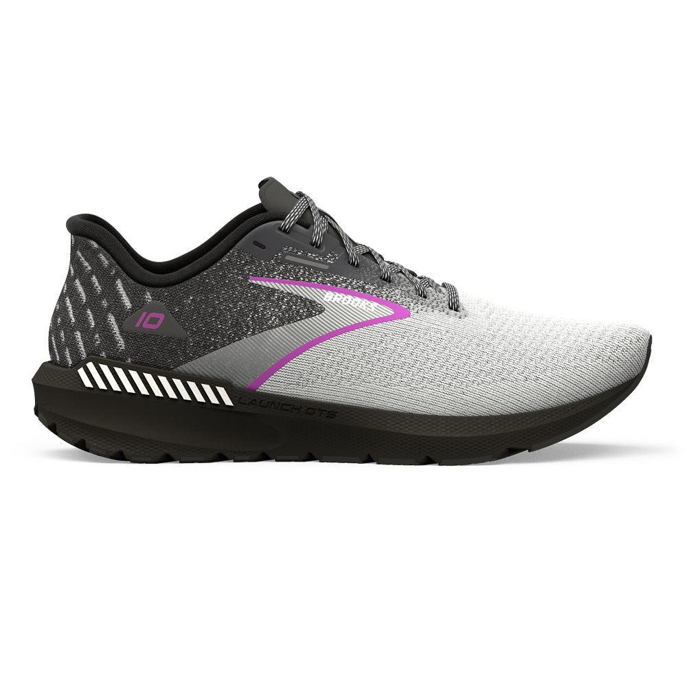 Women's Brooks Launch GTS 10, Black/White/Violet, 8 D Wide