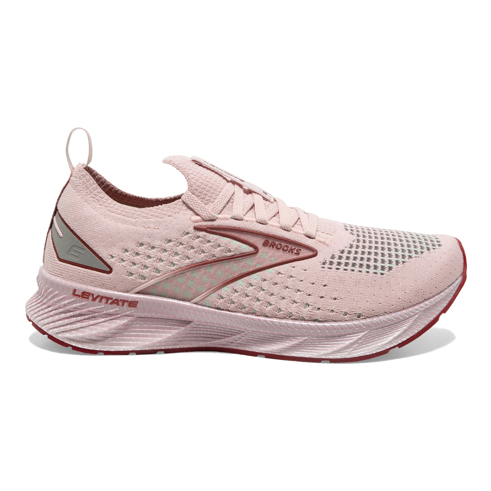 Women's Brooks Levitate StealthFit 6, Peach Whip/Pink, 8.5 B Medium